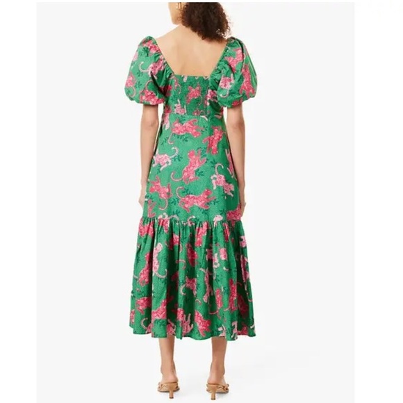 Peach and love California Dress  Vibrant Green and Pink Maxi Dress - Picture 2 of 6